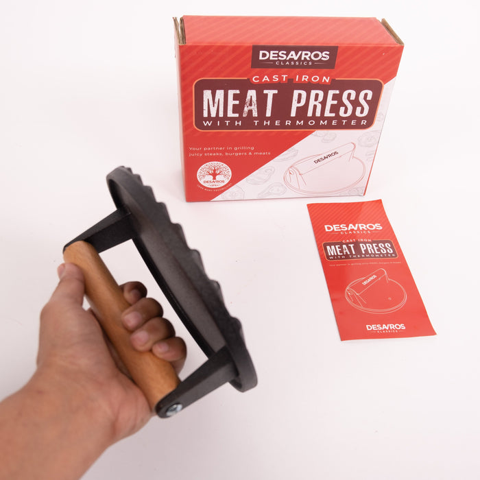 Desavros Cast Iron Meat Press with Thermometer Beri Company